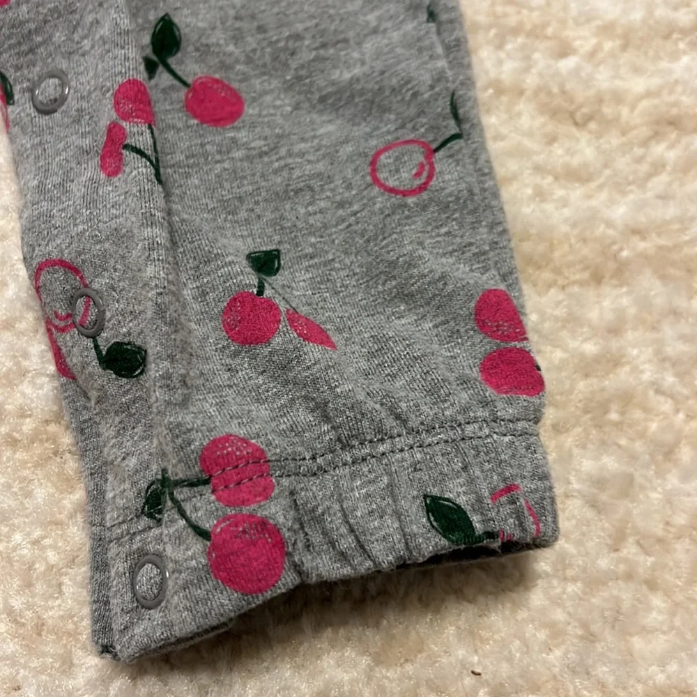 Baby Girls Just For One Carters Gray Cherry Jumpsuit! Never worn!